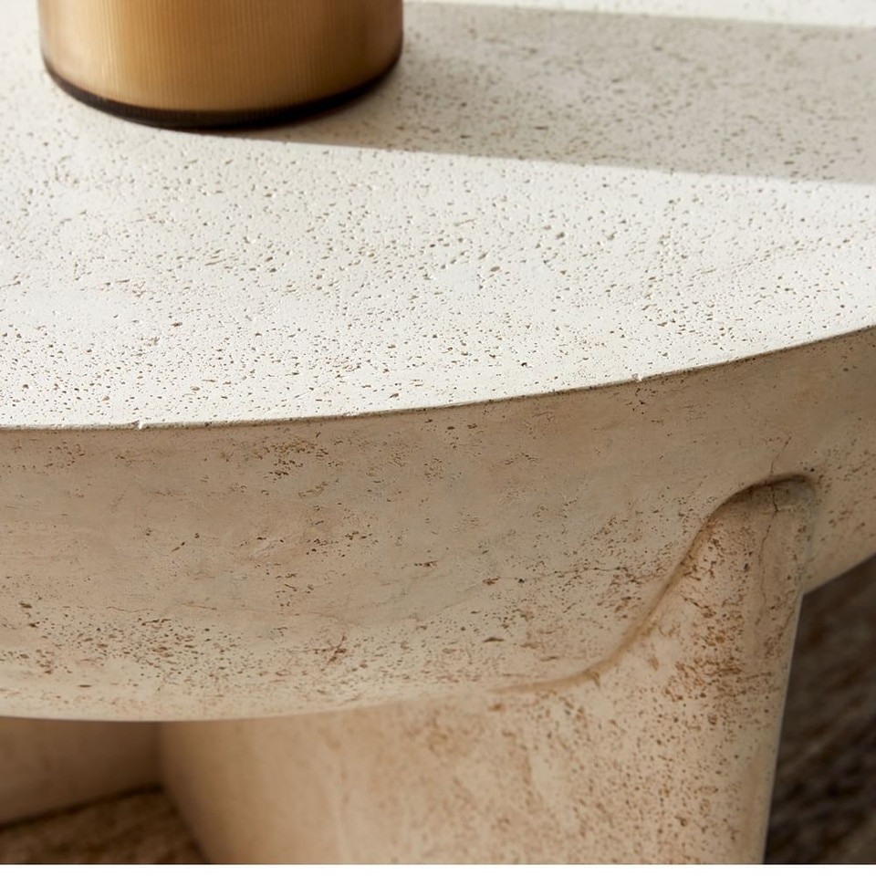 Monti Lava Stone Coffee Table (76 cm) West Elm UK